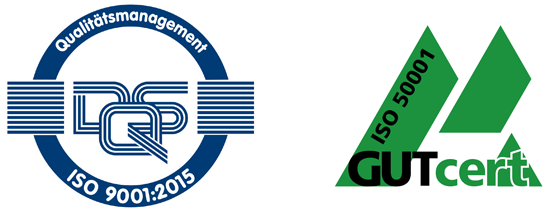 Qualitätsmanagement DQS ISO 9001:2015 & Gut Cert ISO 50001
